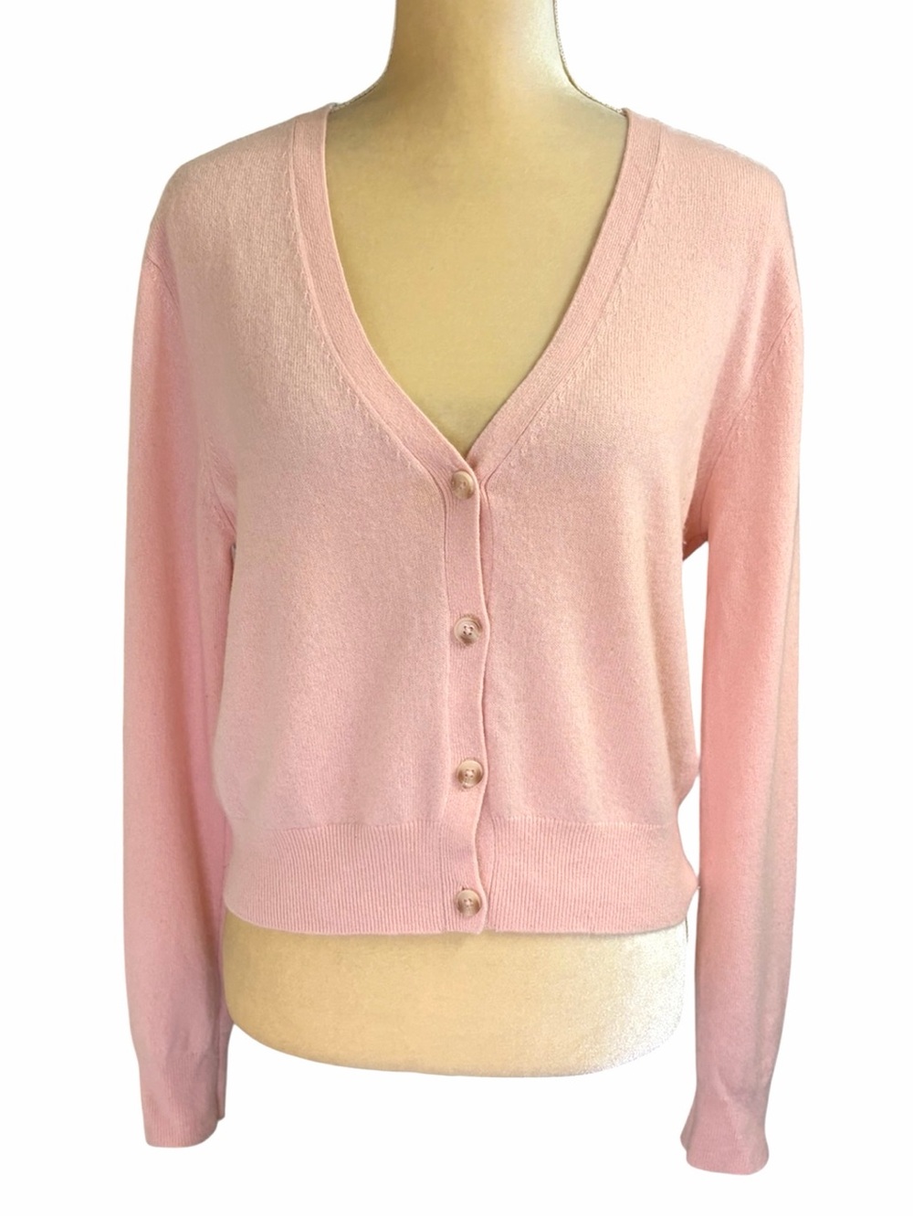 Aritzia Babaton Cashmere Cardigan Sweater in Pink Large